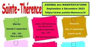 Agenda des manifestations de Septembre à Décembre 2023